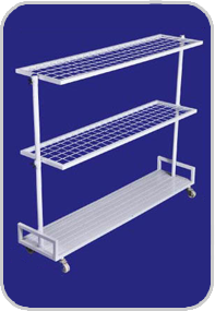 Broom Rack w/Nylon Roller