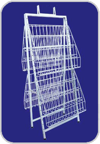 Magazine Stand w/4pcs Wire Basket