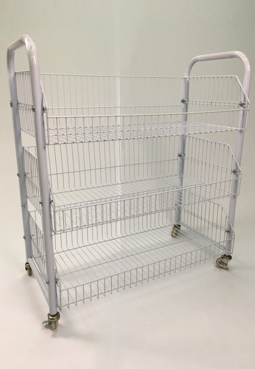 Basket Stand w/3 Level & Roller