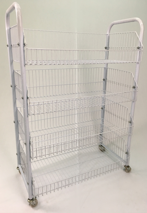 Basket Stand w/4 Level & Roller